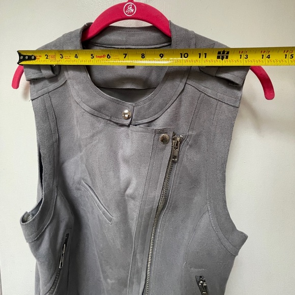 Grey Suede Like Vest - Picture 10 of 13